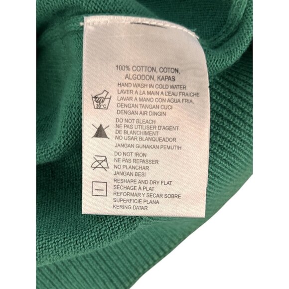 Report Collection Mens L Sweater Green V Neck Pullover 100% Cotton Golf Classic - Picture 6 of 10